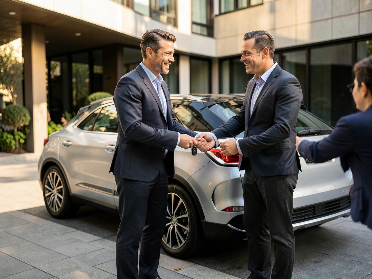 A Movaye host handing over the keys to their car